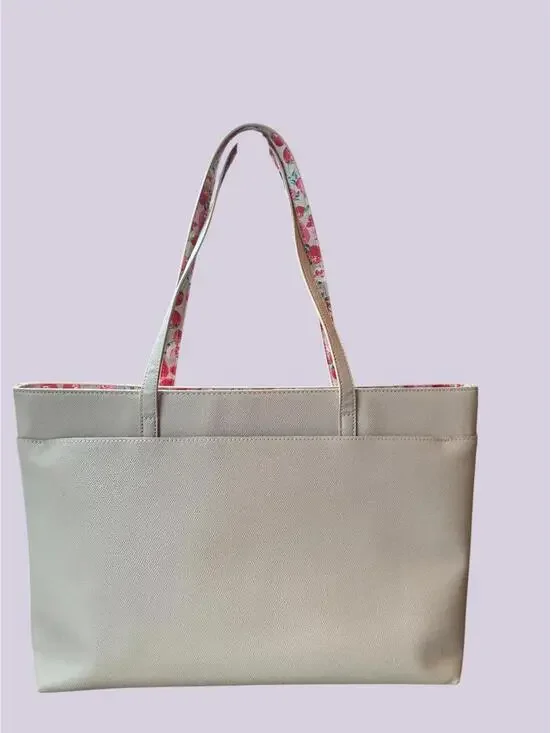 Betsey Johnson Pink Tote Bag with Floral Accent Scarf - Picture 2 of 6